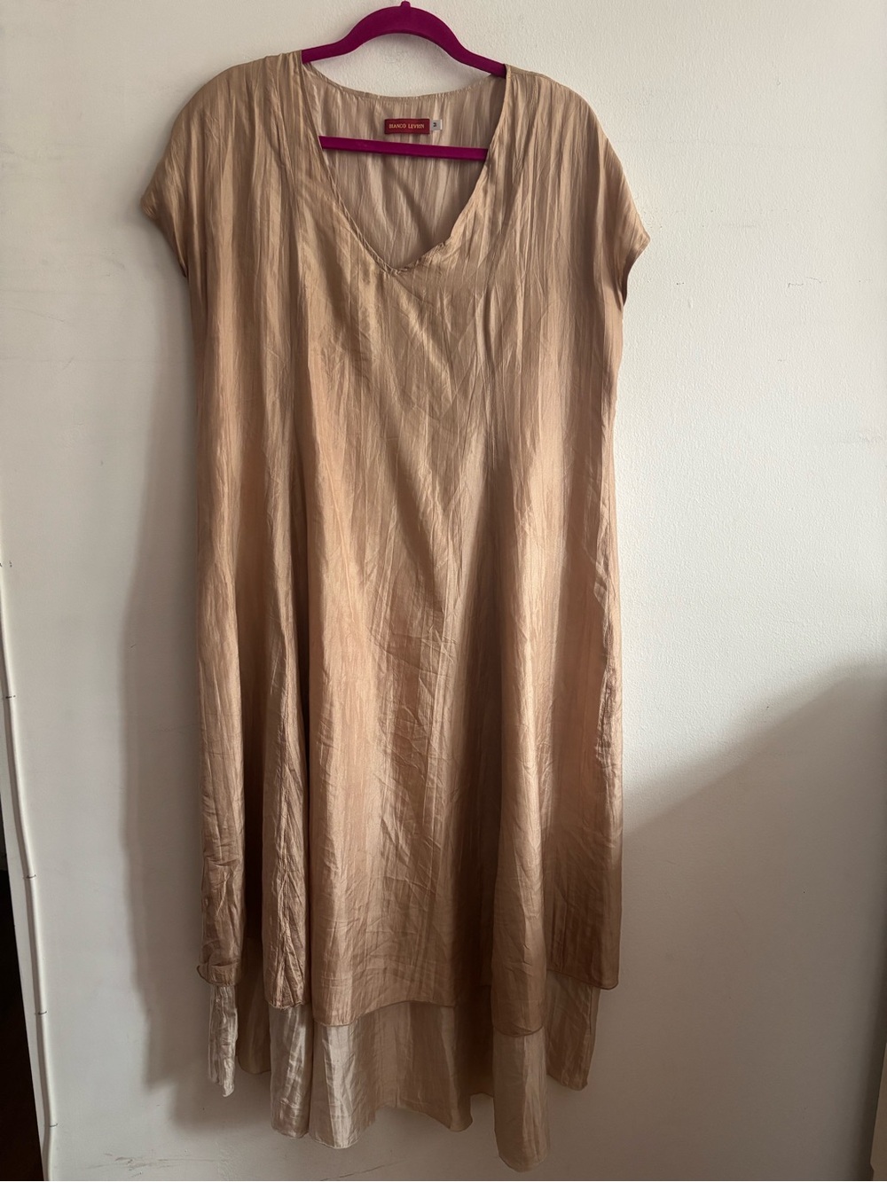 Bianco Levrin Silk Beige Women’s maxi Dress